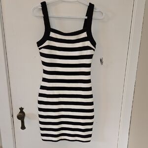 Juicy Couture Striped Black And White Dress In Womens Size Small